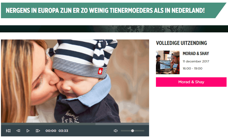 Emma | Stichting voor tienerMoeders op de radio bij FunX: NERGENS IN EUROPA ZIJN ER ZO WEINIG TIENERMOEDERS ALS IN NEDERLAND!